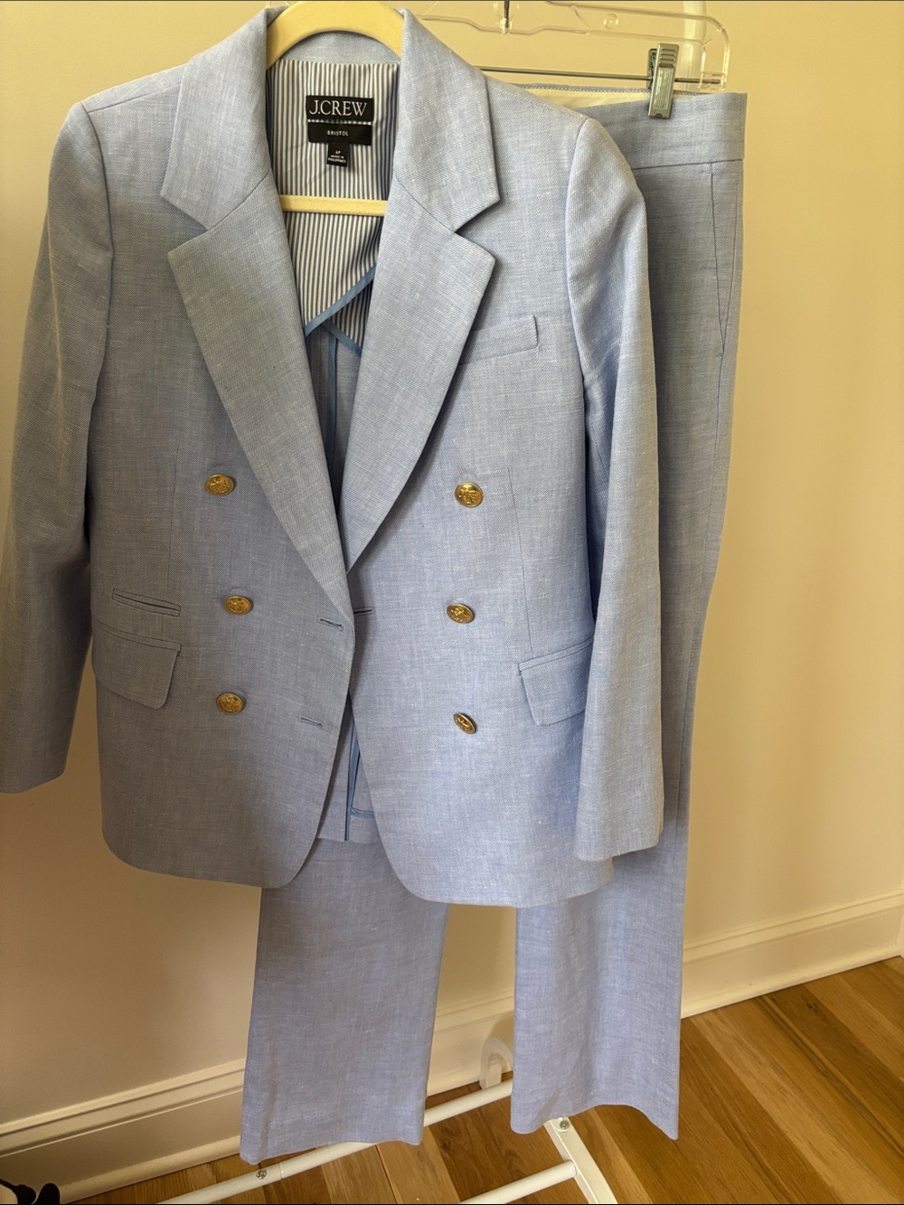 J. Crew Women’s Light Blue Double-Breasted Suit Jacket and Pants